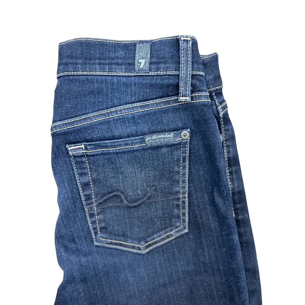 7 For All Mankind Skinny Jeans Womens 26 Dark Wash Stretch Denim Mid Rise 30x26